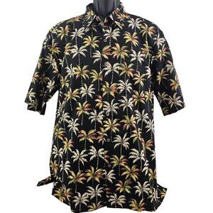 Island Connection Honolulu Hawaiian Tropical Print Short Sleeve Shirt – Large